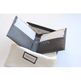 Gucci  GG Bee Embroidered Leather Bi-Fold Wallet Gray 451268