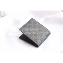 Gucci  GG Black Wolf Embroidered Leather Bi-Fold Wallet Black 451268