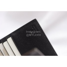 Gucci  GG Black Wolf Embroidered Leather Bi-Fold Wallet Black 451268