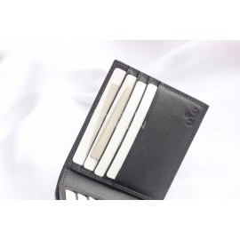 Gucci  GG Black Wolf Embroidered Leather Bi-Fold Wallet Black 451268