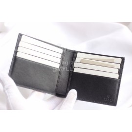 Gucci  GG Black Wolf Embroidered Leather Bi-Fold Wallet Black 451268