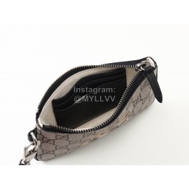 Gucci  GG Supreme King Tiger Printed Zipper Around Short Wallet Beige 522866