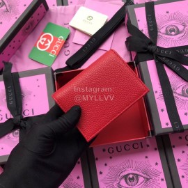 Gucci Bronzing Butterfly Short Leather Flip Wallet Red 516938