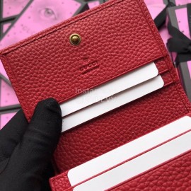 Gucci Bronzing Butterfly Short Leather Flip Wallet Red 516938