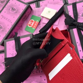 Gucci Bronzing Butterfly Short Leather Flip Wallet Red 516938