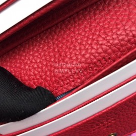 Gucci Bronzing Butterfly Short Leather Flip Wallet Red 516938