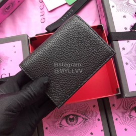 Gucci Bronzing Butterfly Short Leather Flip Wallet Black 516938