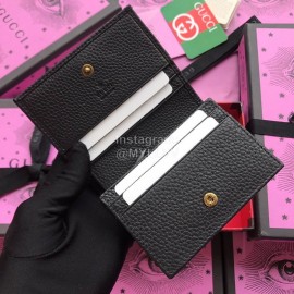 Gucci Bronzing Butterfly Short Leather Flip Wallet Black 516938