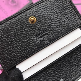 Gucci Bronzing Butterfly Short Leather Flip Wallet Black 516938