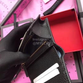 Gucci Bronzing Butterfly Short Leather Flip Wallet Black 516938