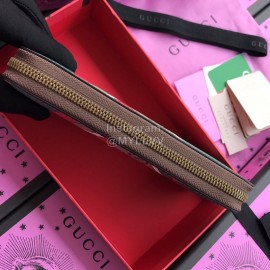 Gucci  GG Green White Red Tricolor Herringbone Pattern Zipper Around Long Wallet Green 429223