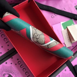 Gucci  GG Green White Red Tricolor Herringbone Pattern Zipper Around Long Wallet Green 429223