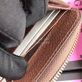 Gucci  GG Green White Red Tricolor Herringbone Pattern Zipper Around Long Wallet Green 429223