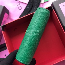 Gucci Bee Letter Flutter Pattern Cowhide Short Clamshell Wallet Green 460185