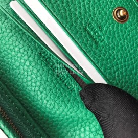 Gucci Bee Letter Flutter Pattern Cowhide Short Clamshell Wallet Green 460185