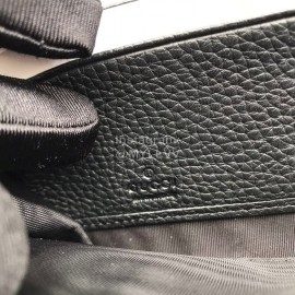 Gucci Bee Letter Long Leather Flip Wallet Black 464070