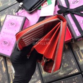 Gucci Athletics Letter Ribbon Zipper Around Long Cowhide Wallet Orange 459138