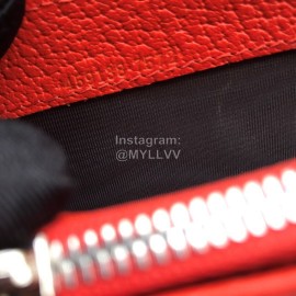 Gucci Athletics Letter Ribbon Zipper Around Long Cowhide Wallet Orange 459138