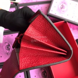 Gucci Double G bi-folding leather long flap wallet red 400586