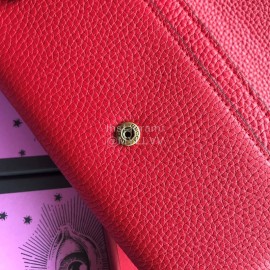 Gucci Double G bi-folding leather long flap wallet red 400586