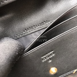 Gucci Double G gold print short clamshell leather wallet black 548071