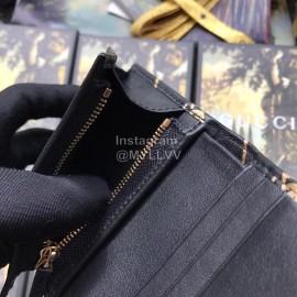 Gucci Double G gold print short clamshell leather wallet black 548071