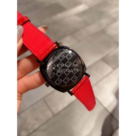 Gucci Grip Series Leather Strap Watch Red