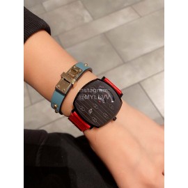 Gucci Grip Series Leather Strap Watch Red