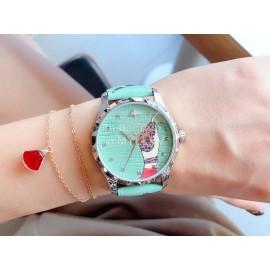 Gucci Garden 38mm Dial Leather Strap Watch For Women Green