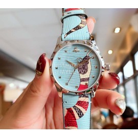 Gucci Garden 38mm Dial Leather Strap Watch For Women Blue