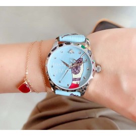 Gucci Garden 38mm Dial Leather Strap Watch For Women Blue