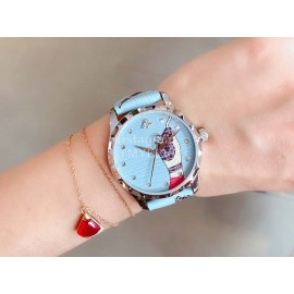 Gucci Garden 38mm Dial Leather Strap Watch For Women Blue