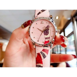 Gucci Garden 38mm Dial Leather Strap Watch For Women Pink