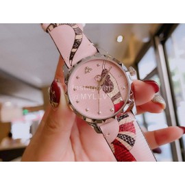 Gucci Garden 38mm Dial Leather Strap Watch For Women Pink
