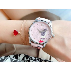 Gucci Garden 38mm Dial Leather Strap Watch For Women Pink