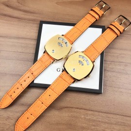 Gucci Arcuate Square Case Watch For Men And Women Orange