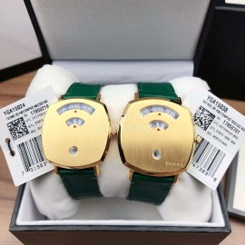 Gucci Arcuate Square Case Green Strap Watch For Men And Women