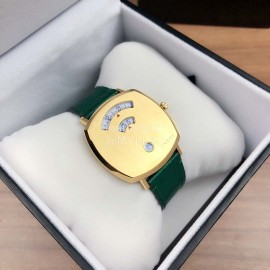 Gucci Arcuate Square Case Green Strap Watch For Men And Women