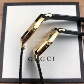 Gucci Arcuate Square Case Green Strap Watch For Men And Women