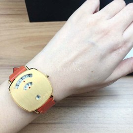 Gucci Arcuate Square Case Red Strap Watch For Men And Women