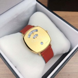 Gucci Arcuate Square Case Red Strap Watch For Men And Women