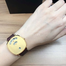 Gucci Arcuate Square Case Wine Red Strap Watch For Men And Women