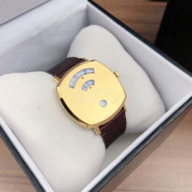 Gucci Arcuate Square Case Wine Red Strap Watch For Men And Women