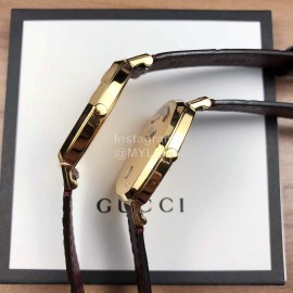 Gucci Arcuate Square Case Wine Red Strap Watch For Men And Women