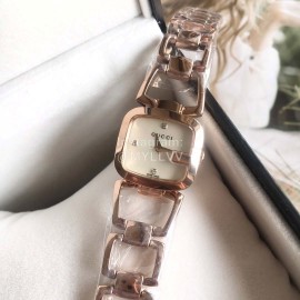 Gucci Original Fashion Hollow Strap White Dial Watch Rose Gold