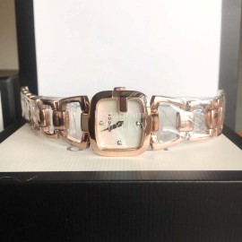 Gucci Original Fashion Hollow Strap White Dial Watch Rose Gold