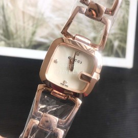 Gucci Original Fashion Hollow Strap White Dial Watch Rose Gold