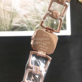 Gucci Original Fashion Hollow Strap White Dial Watch Rose Gold