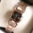Gucci Original Fashion Hollow Strap Black Dial Watch Rose Gold