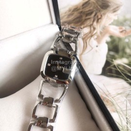 Gucci Original Fashion Hollow Strap Black Dial Watch Silver